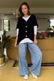 Made in Italy Hush Button Knit Waistcoat Black